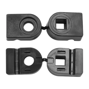 MORSETTO IN NYLON PER FISSAGGIO RETI MODULARI  PER RECINZIONI CON FILO Ø 5 MM. CON FORO QUADRO